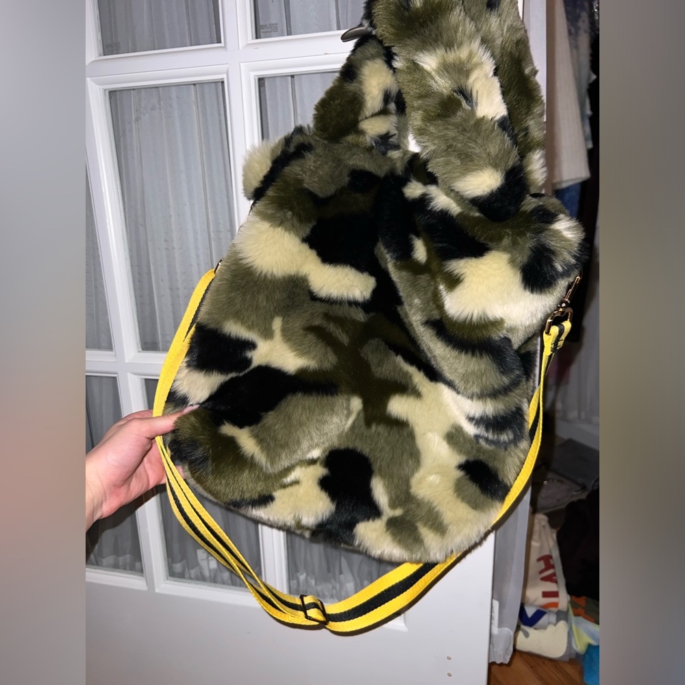 Pam & Gela Camo Faux Fur Bag